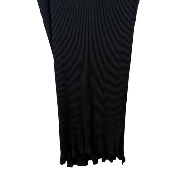 Eileen Fisher Women's Black Tencel Stretch Ribbed Mock Neckline Dress Size M - Picture 7 of 10